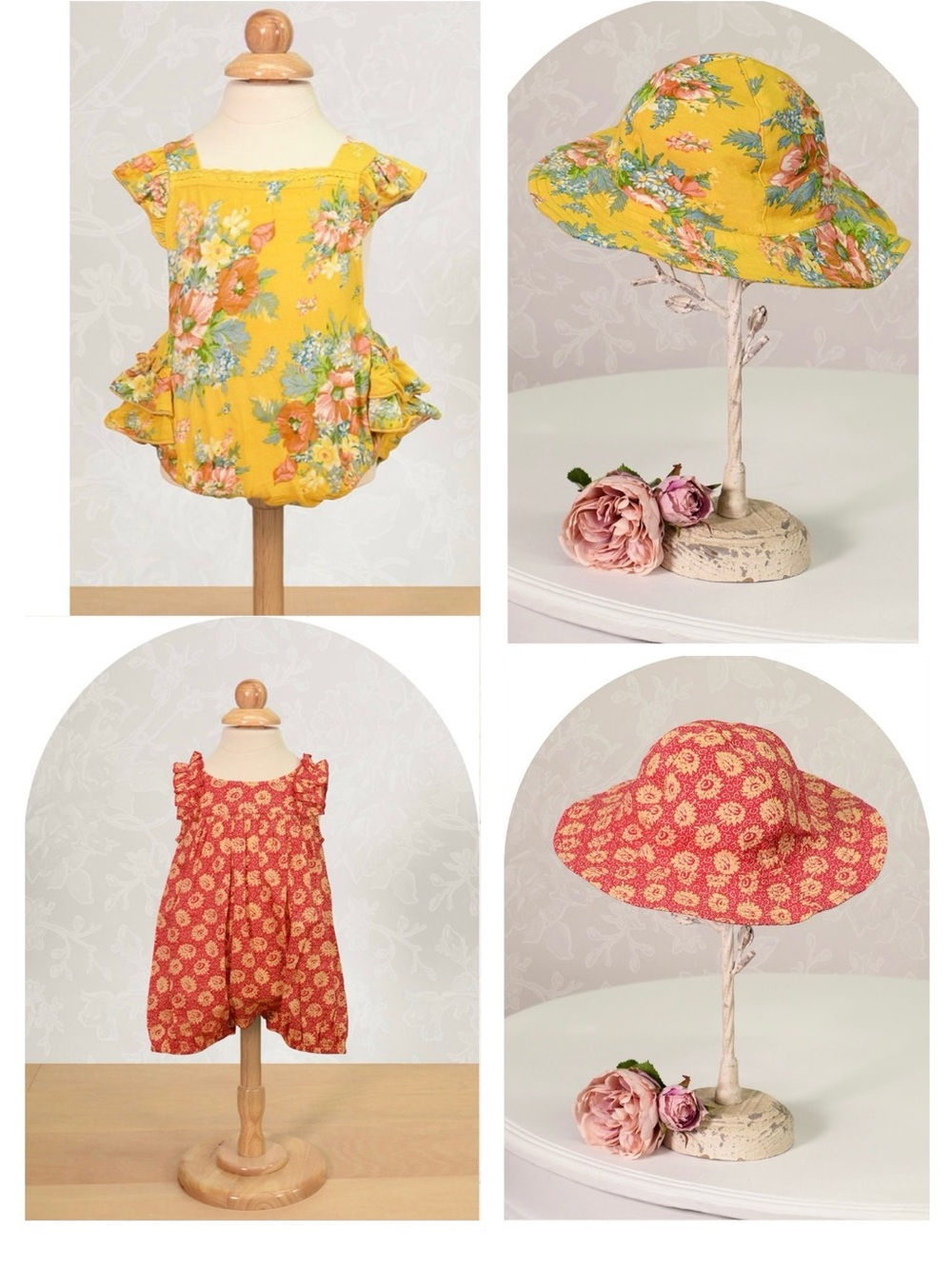 Two - 12 month outfits with matching hats, New with tags!